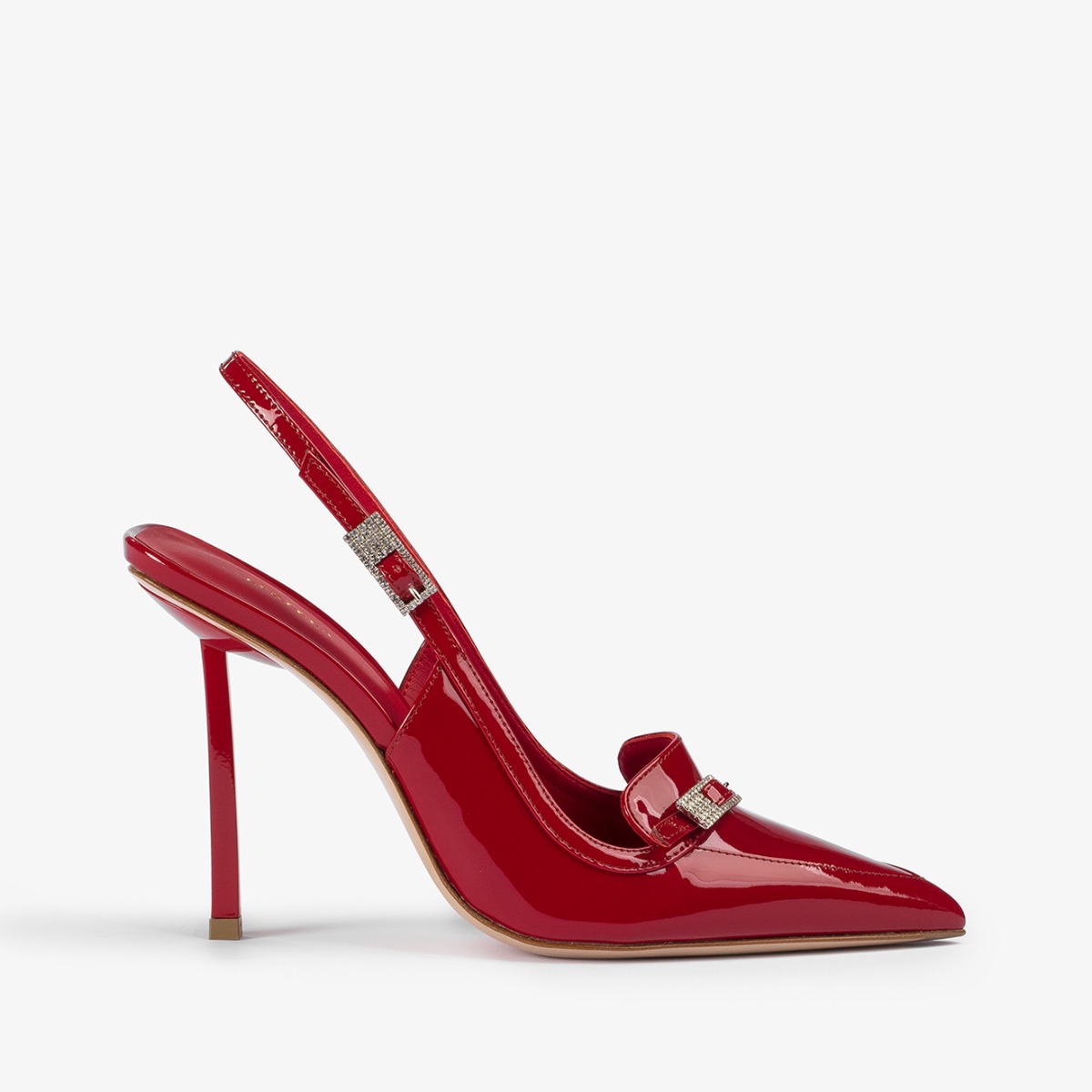 Red patent leather loafer slingback - Le Silla