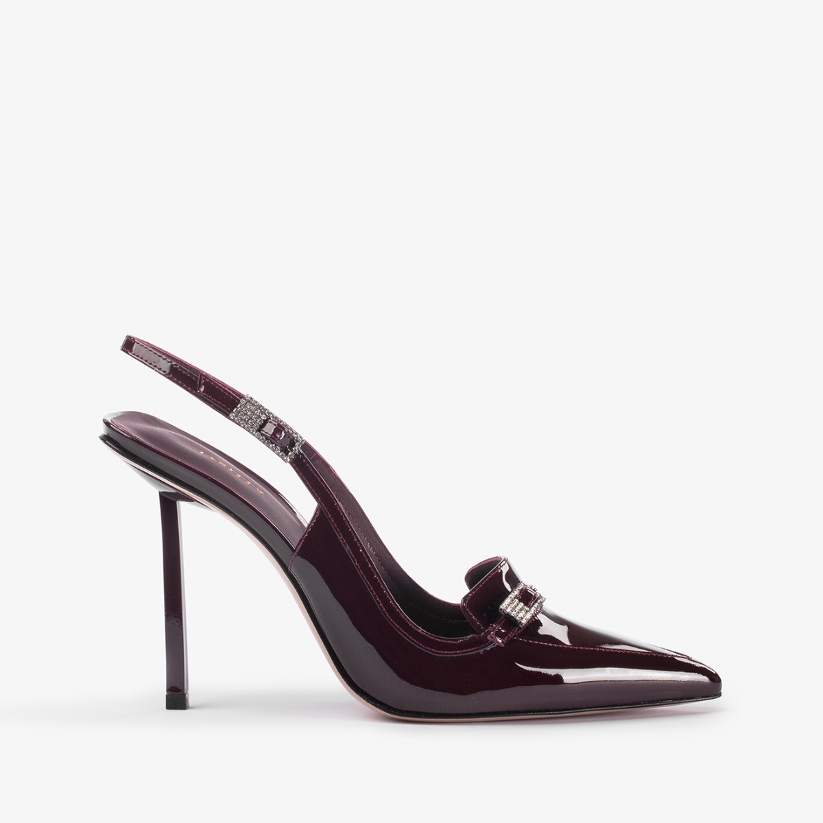 Cherry red patent leather loafer slingback - Le Silla
