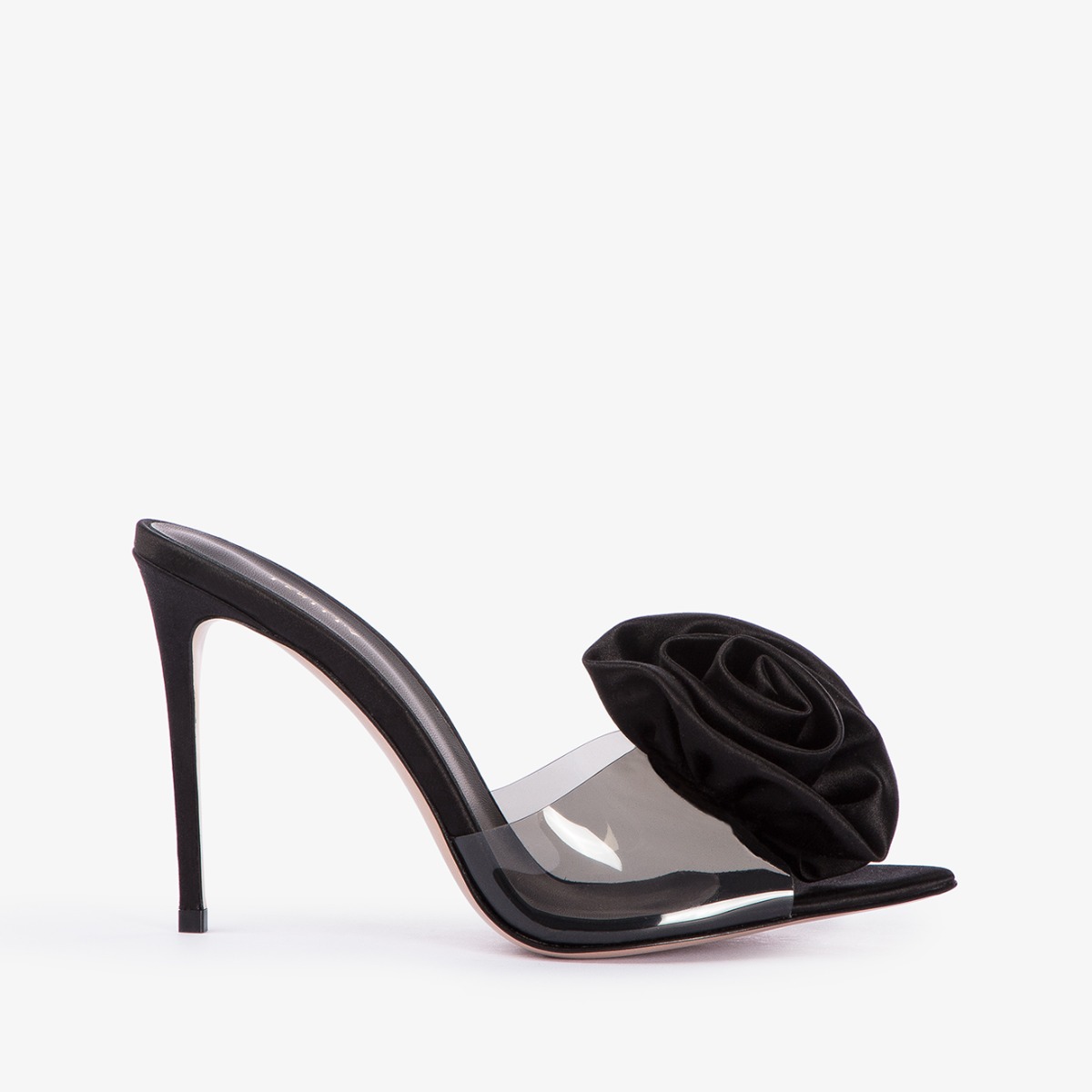 Black satin and plexy sandal - Le Silla