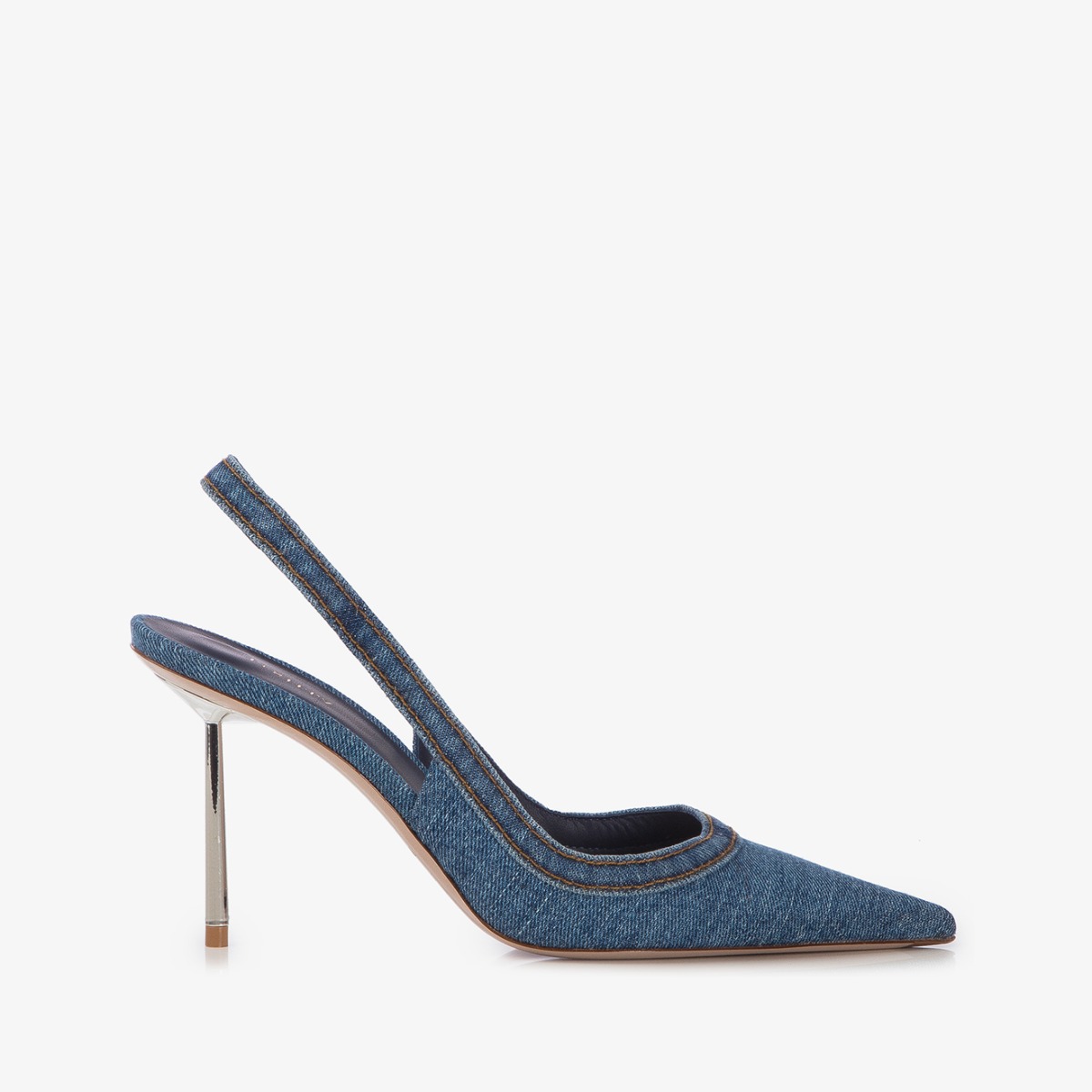 サンダル・ミュール LE SILLA SS25 'Morgana' slingback (4293D080BXPPNEM 748) MORGANA SLINGBACK 60 mm NERO/SAVANA | Le Silla