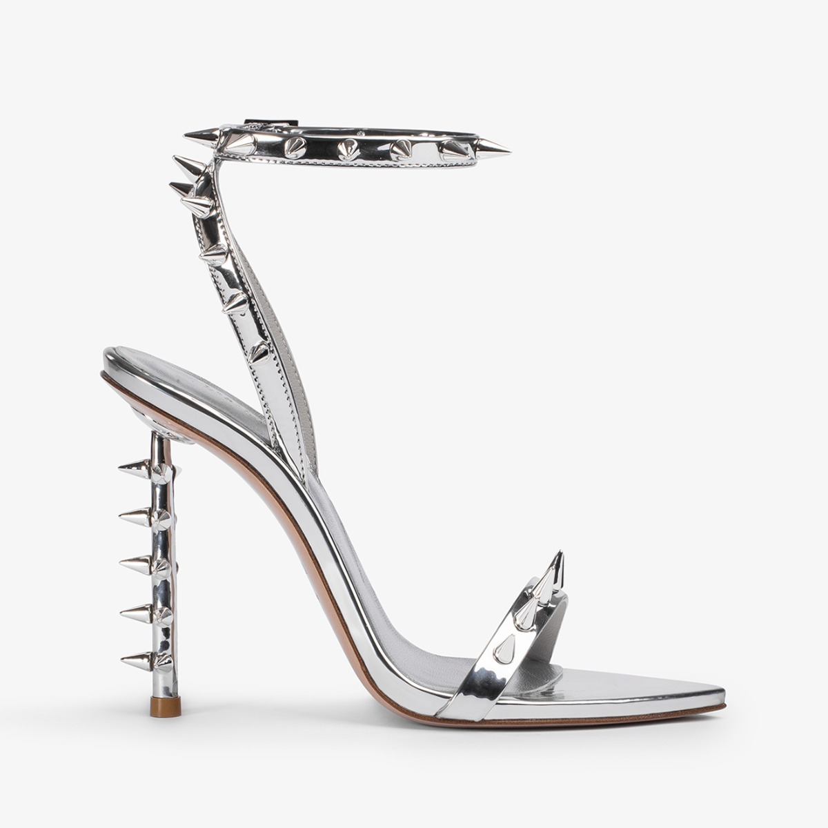 Judith Mid Heel Sandal - Silver