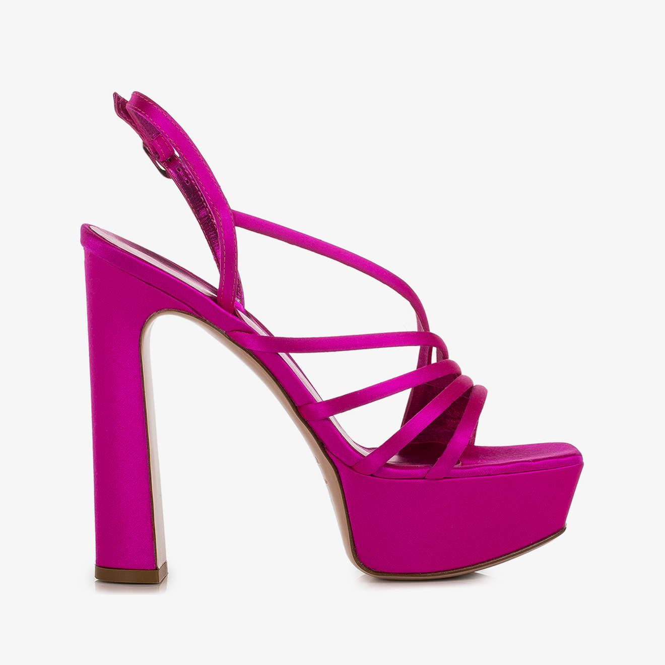 Bouganville Fuchsia Satin Sandal Le Silla