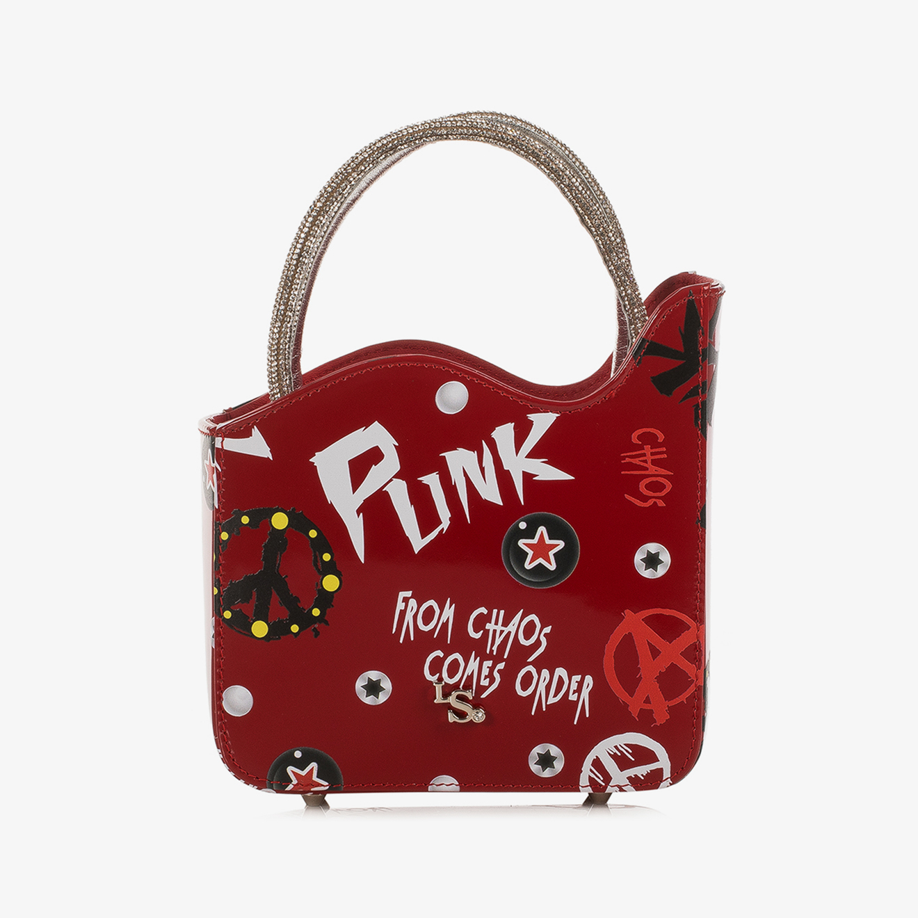 BORSA KABIR-PUNK ROSSO-BIANCO