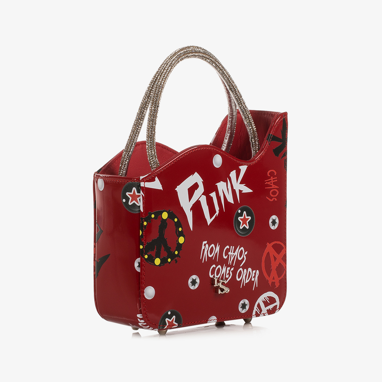 BORSA KABIR-PUNK ROSSO-BIANCO