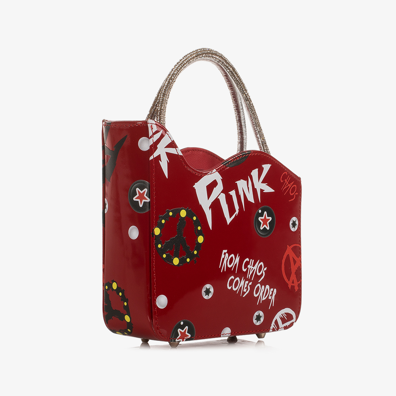 BORSA KABIR-PUNK ROSSO-BIANCO