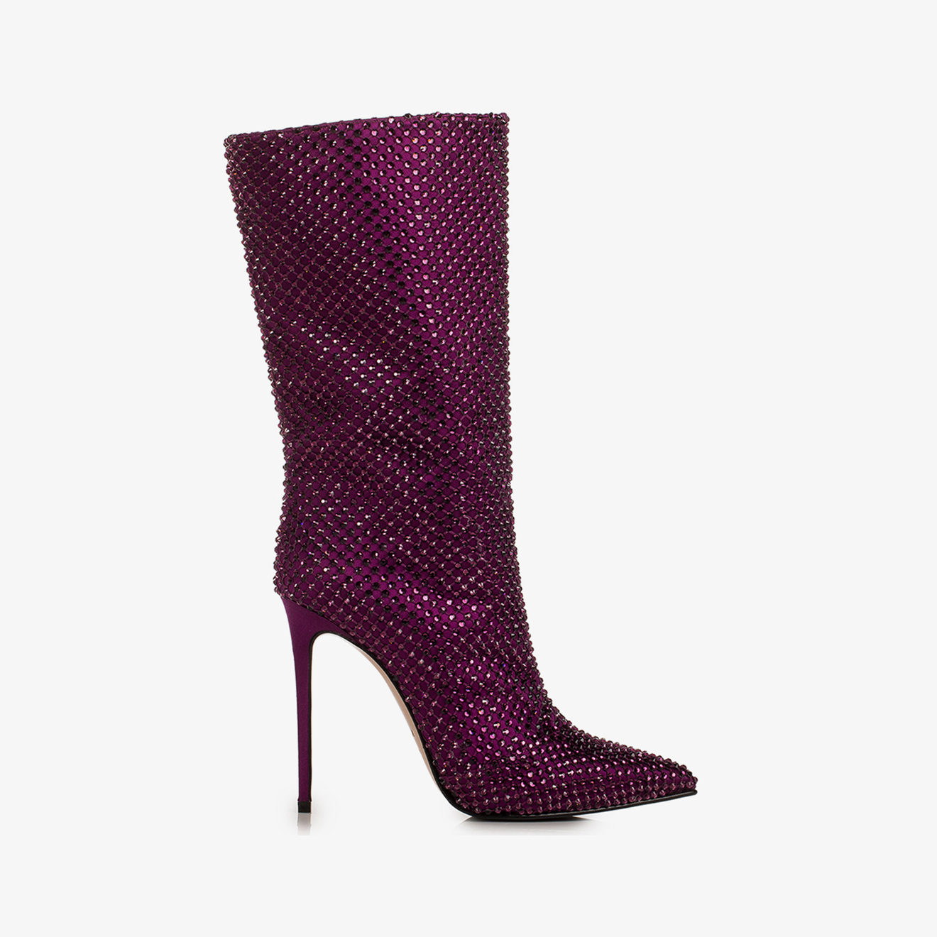 STIVALETTO STOCKING-SATIN GRAPE