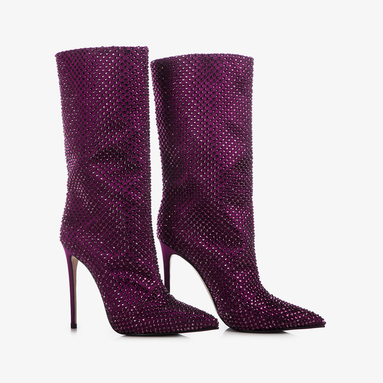 STIVALETTO STOCKING-SATIN GRAPE