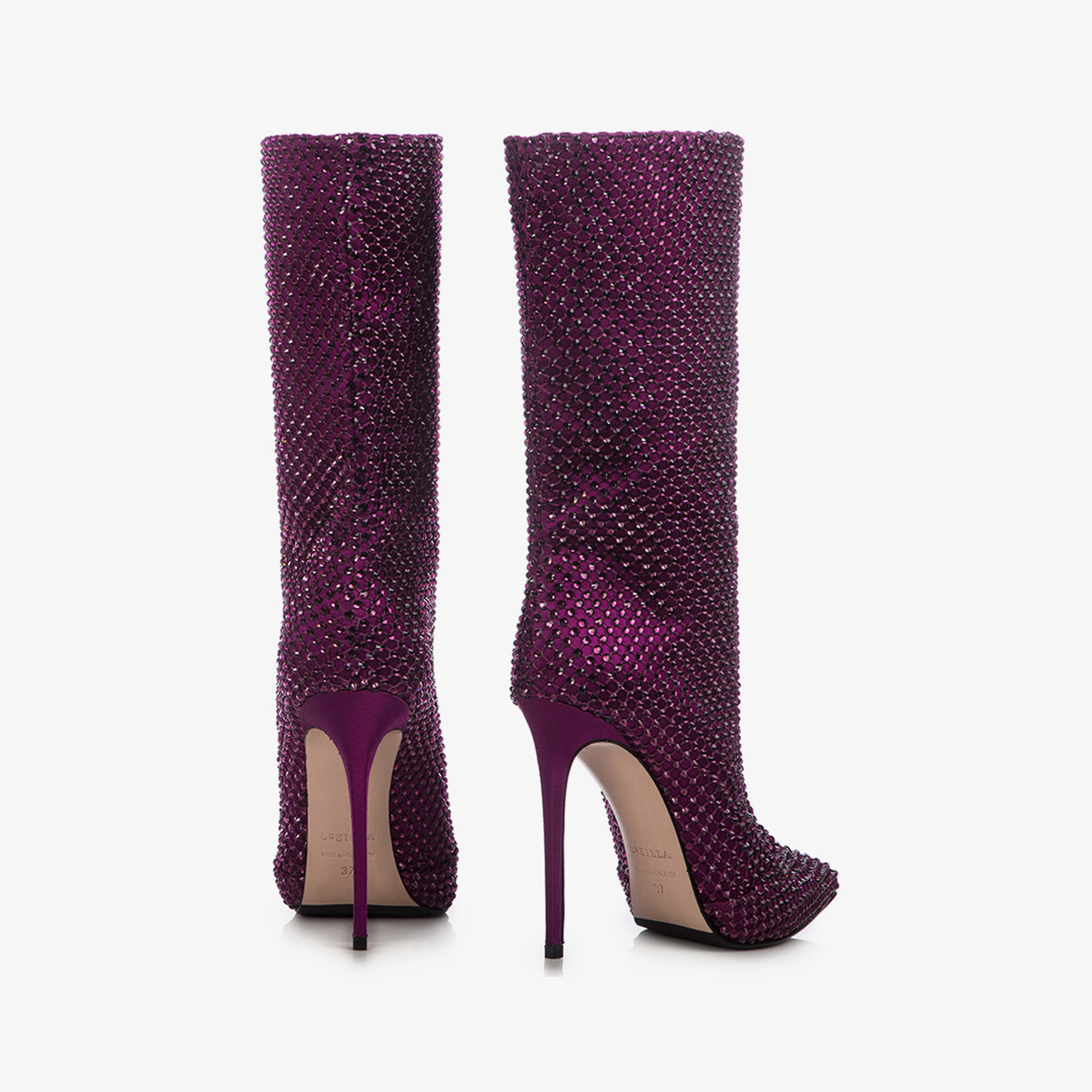 STIVALETTO STOCKING-SATIN GRAPE
