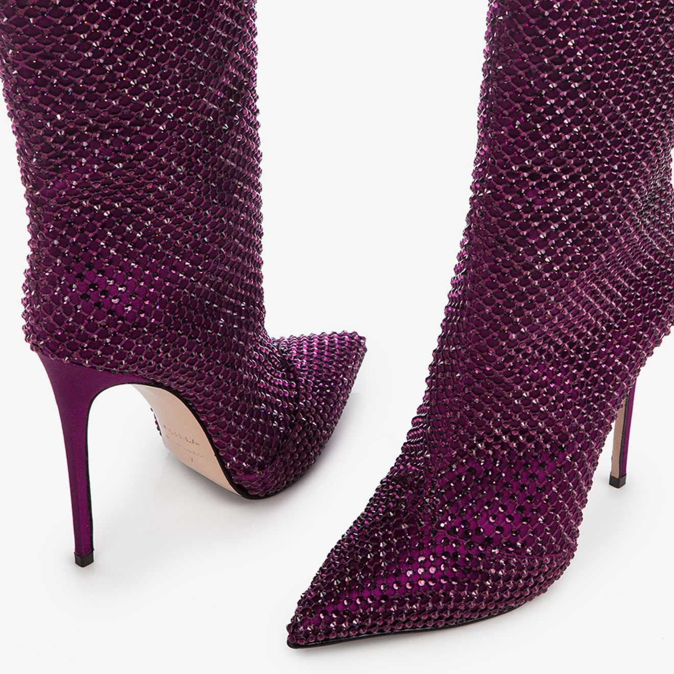 STIVALETTO STOCKING-SATIN GRAPE