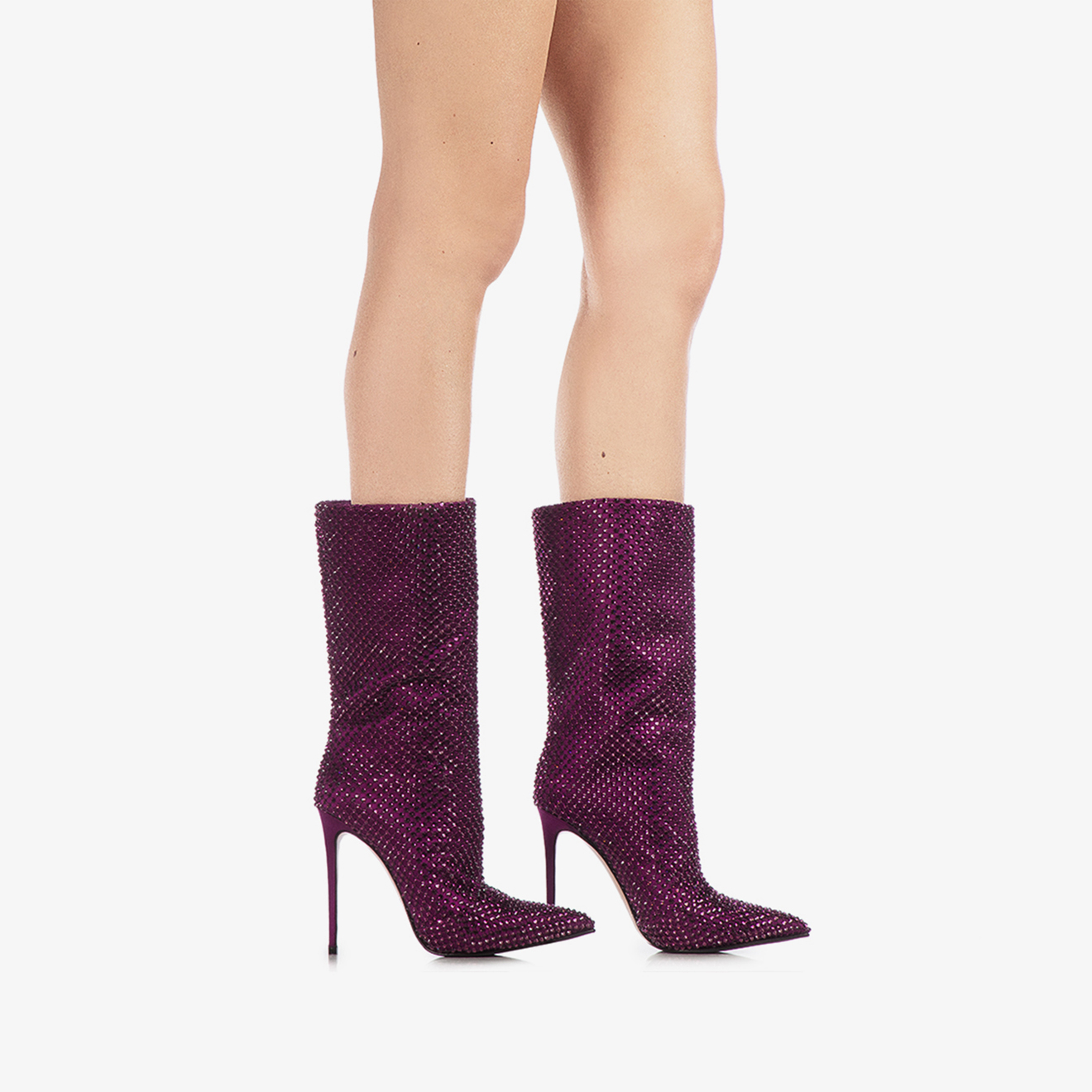 STIVALETTO STOCKING-SATIN GRAPE